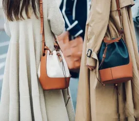 2021 New Women's Leather Drawstring Large Capacity Bucket Bag Leather Hit Color Matching Bag/Hand Bag over-the-Shoulder Bag