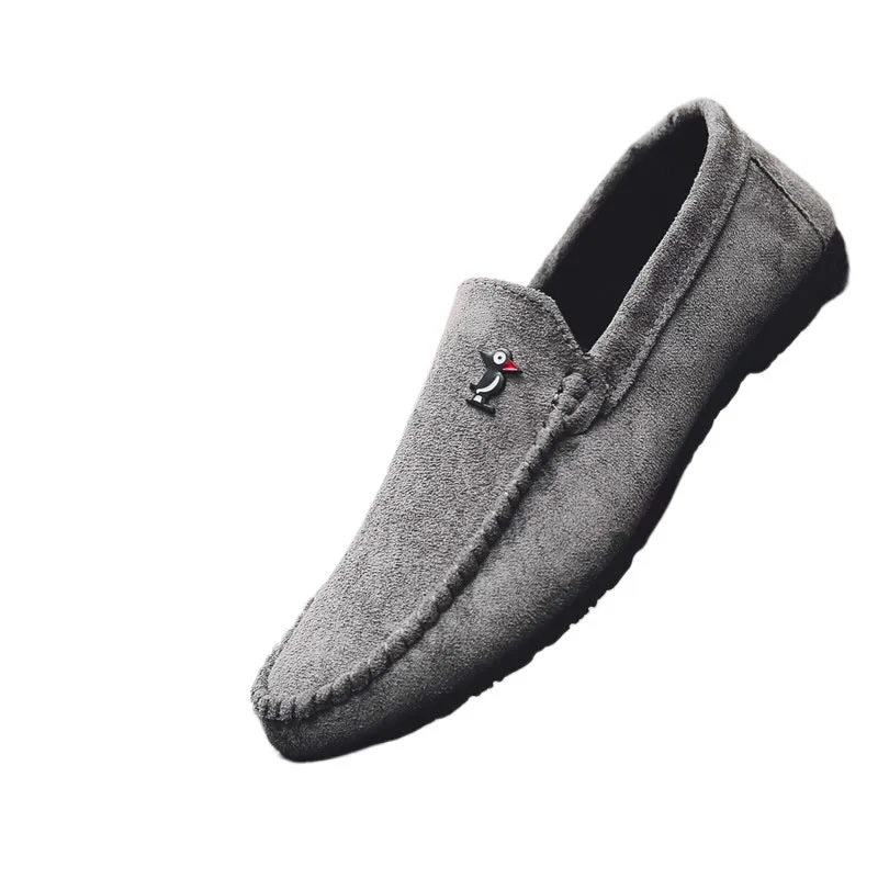 2024 new boys Korean version of British trendy shoes summer social people black loafers men's personality men's casual shoes