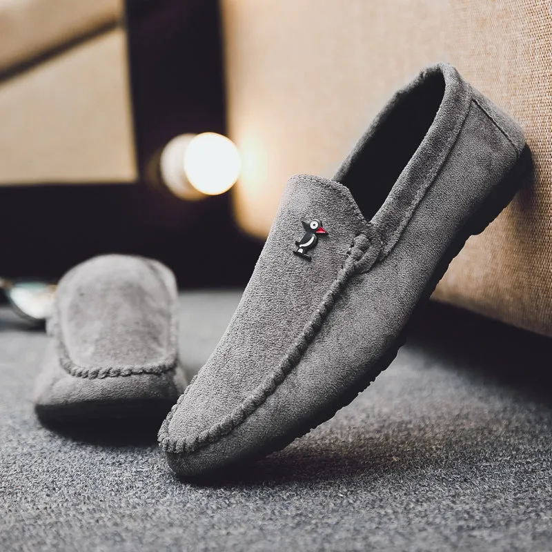 2024 new boys Korean version of British trendy shoes summer social people black loafers men's personality men's casual shoes
