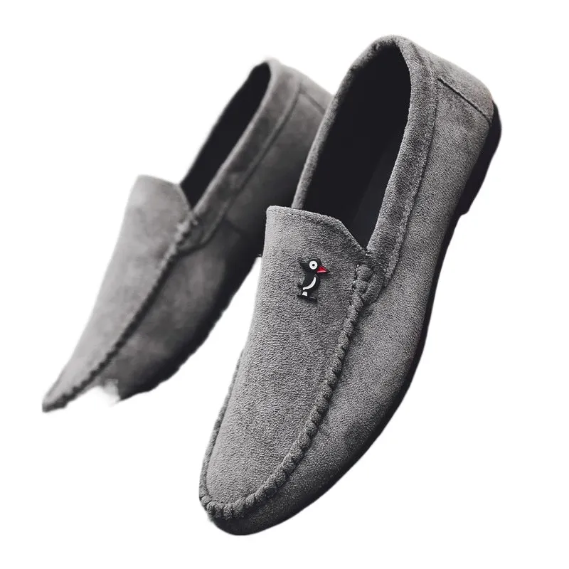 2024 new boys Korean version of British trendy shoes summer social people black loafers men's personality men's casual shoes