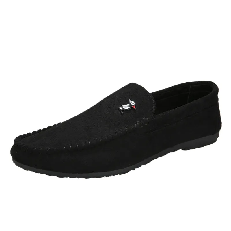 2024 new boys Korean version of British trendy shoes summer social people black loafers men's personality men's casual shoes