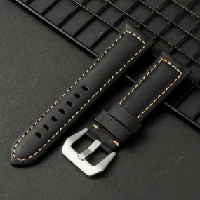 22mm Multi-color Hand-sewn Retro Cow Leather Smart Watch Band Replacement Strap