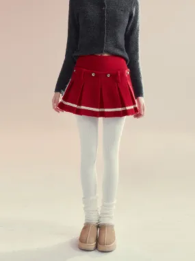 2Way Design Removable Pleated Culottes Skirt