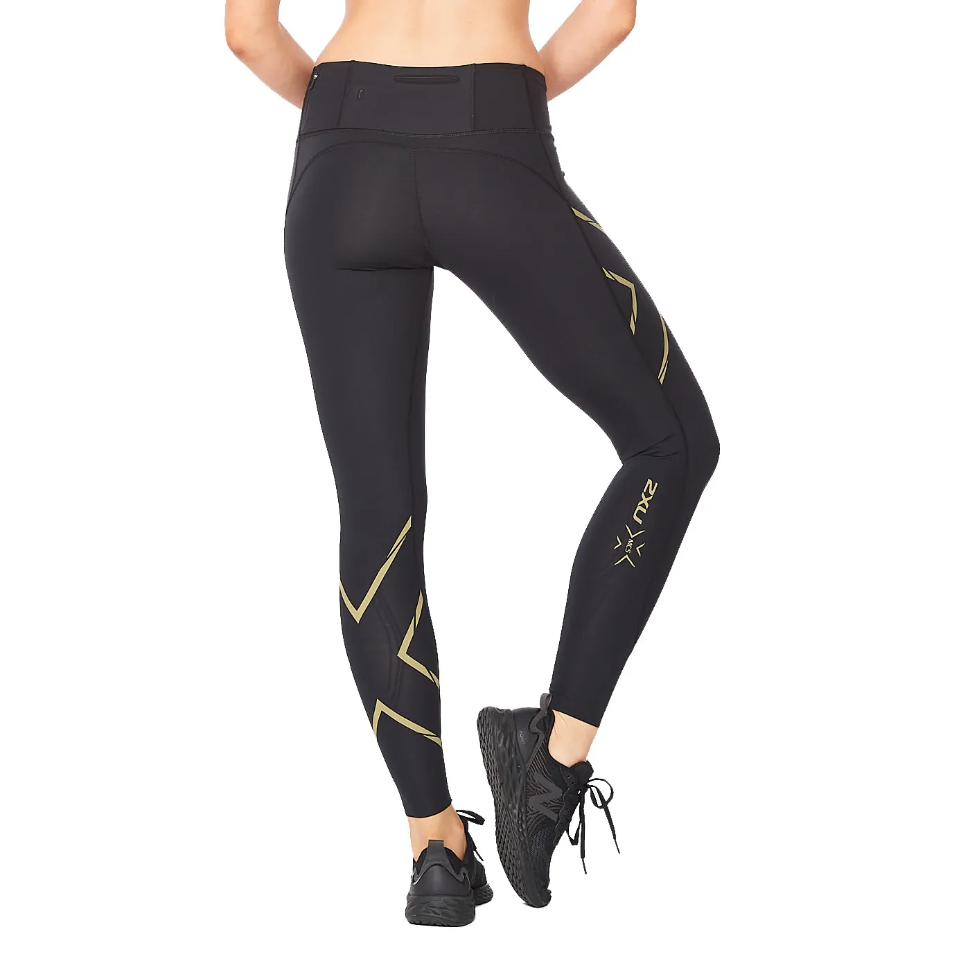 2XU Women&#x27;s Light Speed Mid-Rise Compression Tights Black/Gold | Buy 2XU Women&#x27;s Light Speed Mid-Rise Compression Tights Black/Gold here | Outnorth