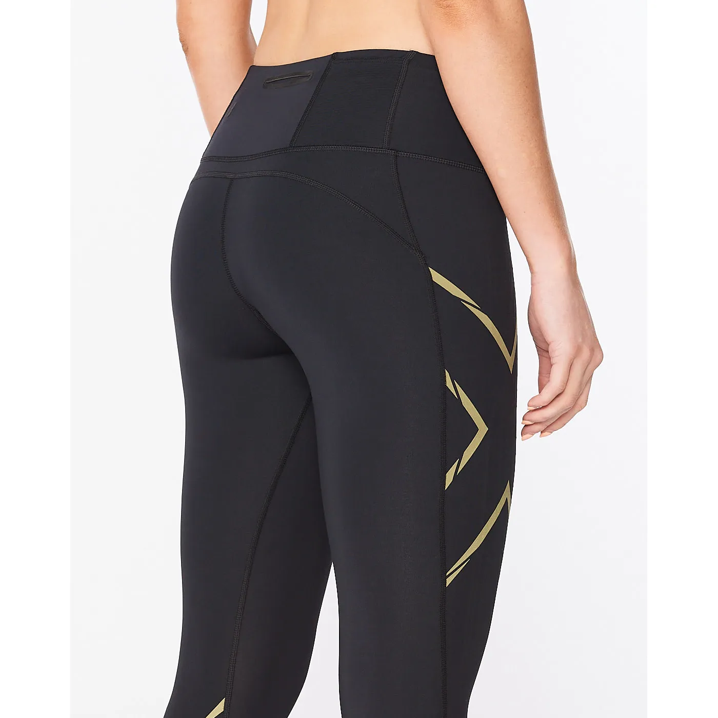 2XU Women&#x27;s Light Speed Mid-Rise Compression Tights Black/Gold | Buy 2XU Women&#x27;s Light Speed Mid-Rise Compression Tights Black/Gold here | Outnorth