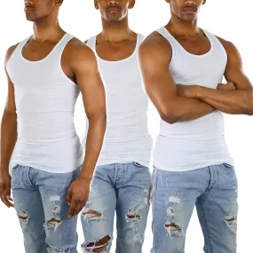3-Pack: ToBeInStyle Men's Slim Fit Generous Length A-Shirts