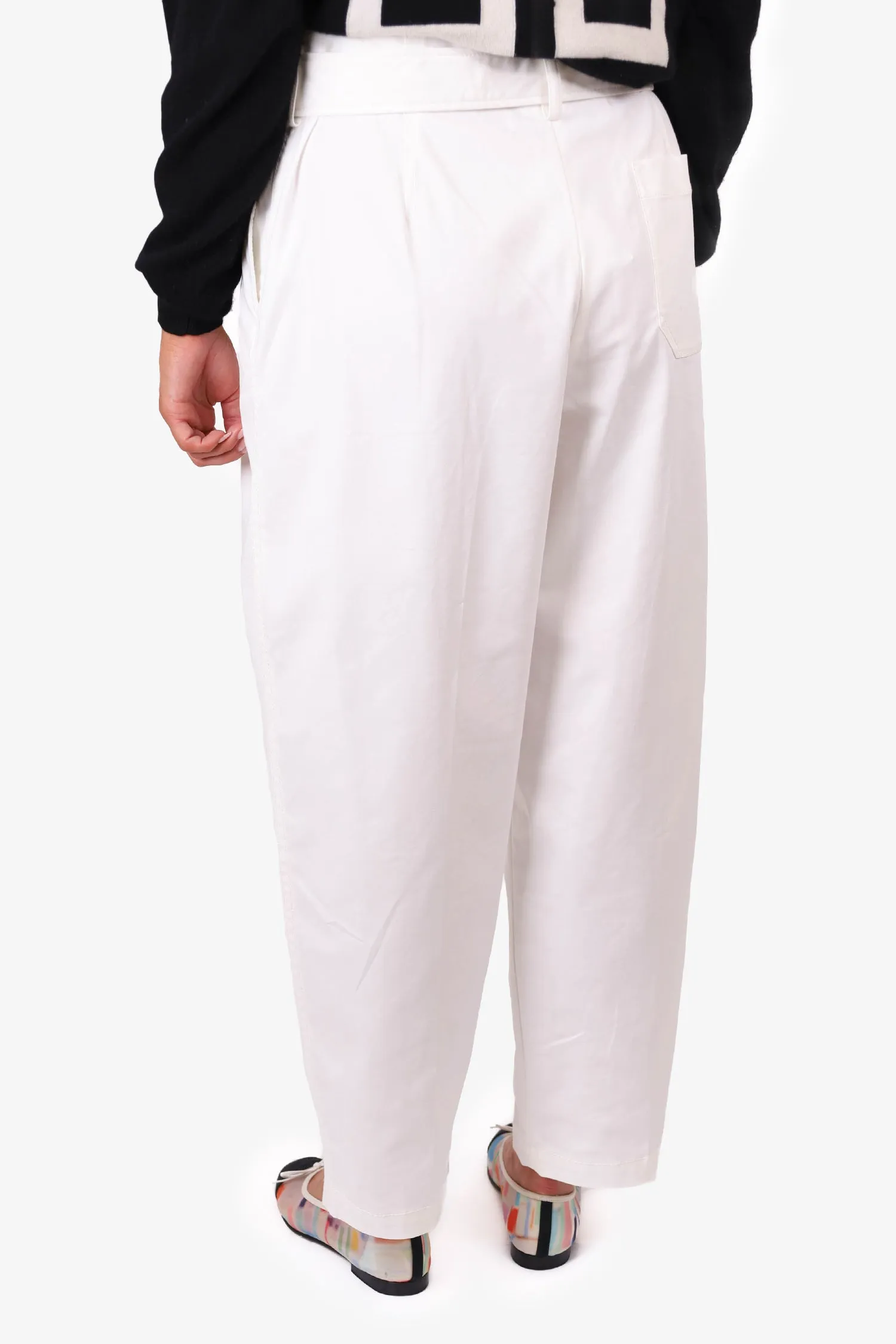 3.1 Phillip Lim White Belted Wide Leg Pants Size 12