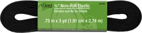 3/4" Non-Roll Elastic, Black