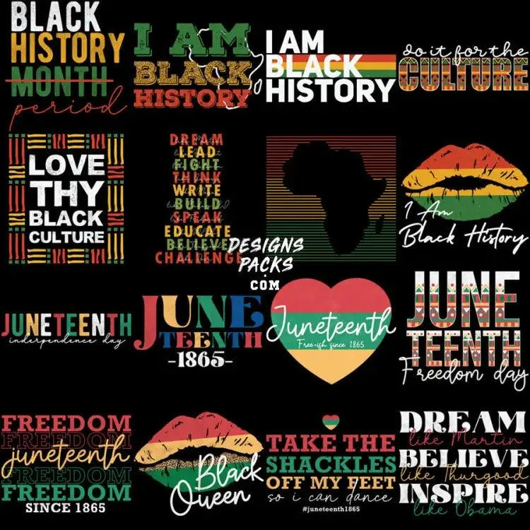 36 Black History Month Designs Bundle PNG