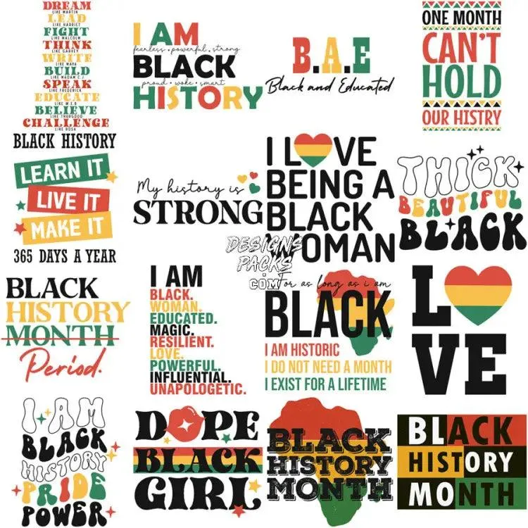36 Black History Month Designs Bundle PNG