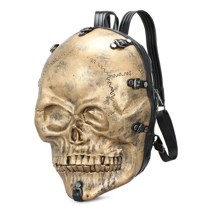 3D Backpack Gothic Travel Ghost Skull Rivets Vintage Punk Bag