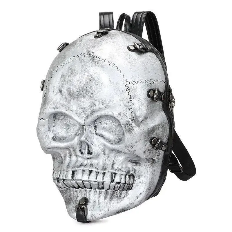 3D Backpack Gothic Travel Ghost Skull Rivets Vintage Punk Bag