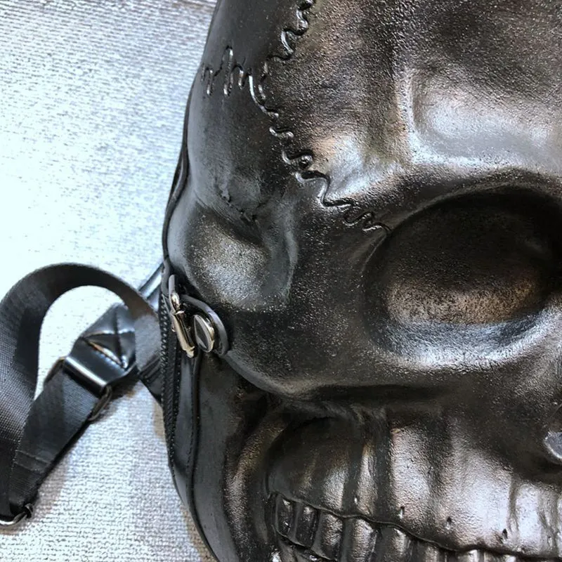 3D Backpack Gothic Travel Ghost Skull Rivets Vintage Punk Bag