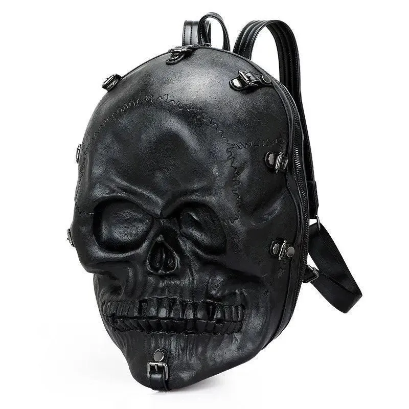 3D Backpack Gothic Travel Ghost Skull Rivets Vintage Punk Bag