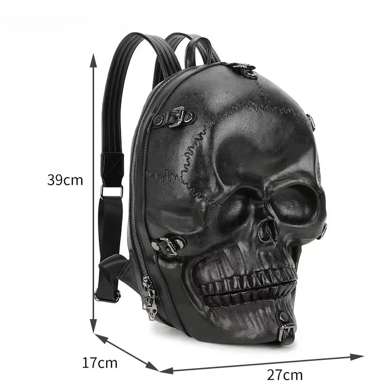 3D Backpack Gothic Travel Ghost Skull Rivets Vintage Punk Bag