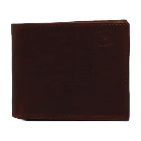 3D Western Men's Bifold Textured Dark Brown Leather Wallet D250000734
