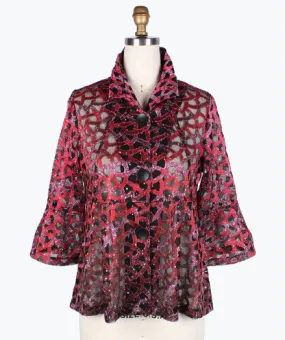 400-Red - Holographic Scale Short Jacket