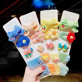 5-piece Woolen Hair clip