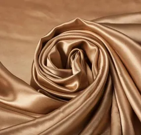 5% Stretch Satin Fabric Spandex Fabric BTY (Brown)