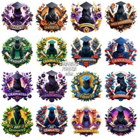 50 JUST GRADUATED Girls Designs Bundle PNG