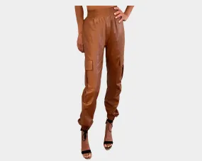 55 Deep Orange Safran Vegan Leather Weekender Pants - The Bond Street