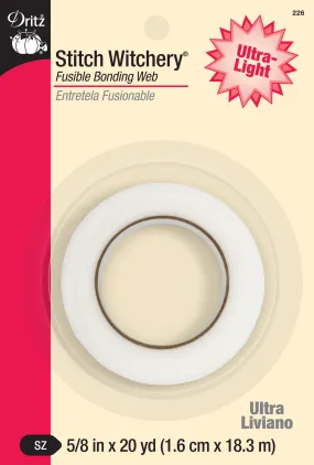 5/8" Stitch Witchery Fusible Bonding Web, Ultra-Light Weight, White, 20 yd