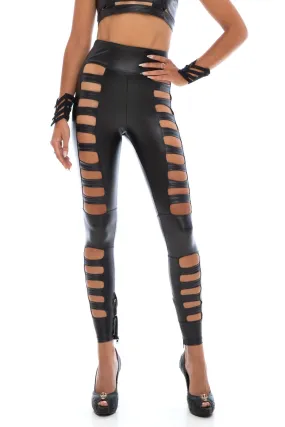 5D x Stellar Dust Cage Leggings - faux leather