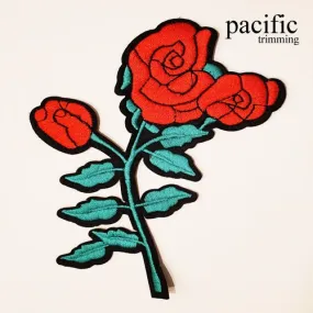 6 5/8" Embroidery Rose Patch Iron On : PA190111