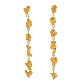 6 Drop Gold Nugget Earrings