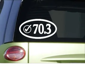 70.3 Check Oval *H973* 8" Sticker decal run shoes running triathlon bottle