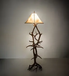 75" High Antlers Elk & Mule Deer Floor Lamp