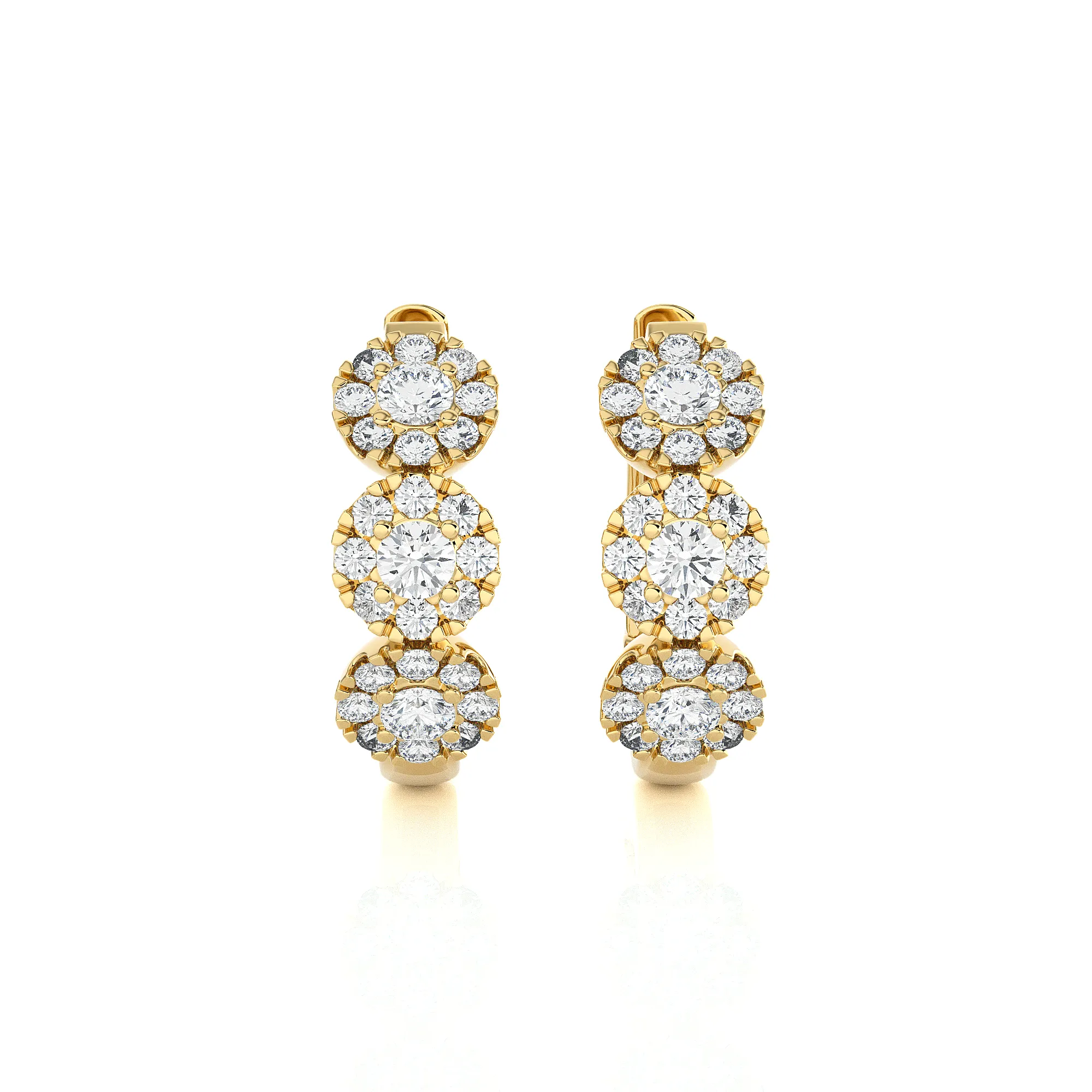 7/8 ctw Round Lab Grown Diamond Huggie Hoop Earrings