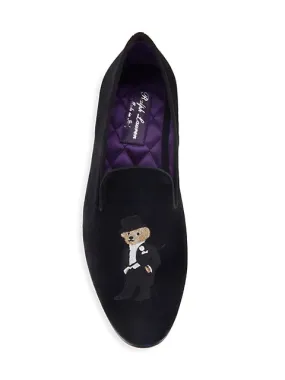 $800 RALPH LAUREN PURPLE LABEL - POLO "ALONZO" BEAR Black Loafers - 11
