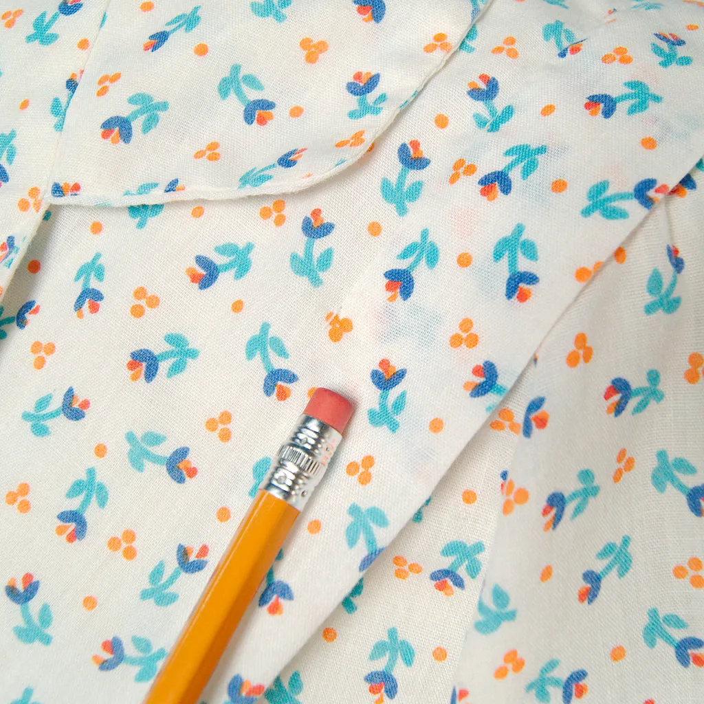 80s does 1940s Floral Blouse