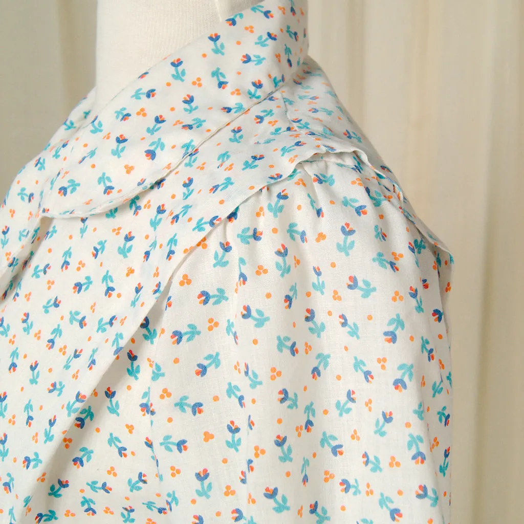 80s does 1940s Floral Blouse