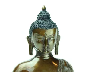 9 Inch Amitabha Silver and Bronze Statue