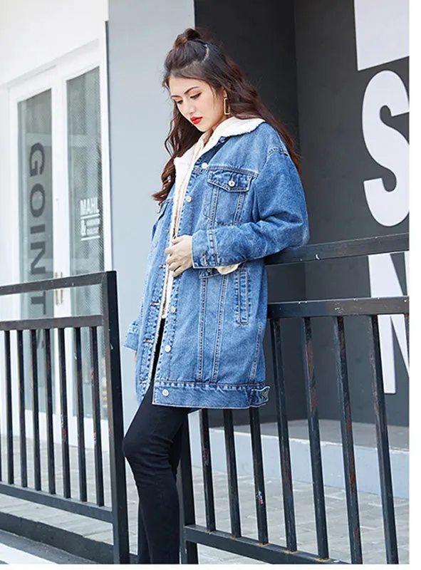 9063 Ladies Jean Jacket Girls,Wool Jean Jacket For Women -Warm jacket Collection