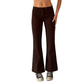 90s Brown Pinstripe Flares (XS/S)