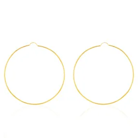 9ct Yellow Gold 60mm Plain Hoop Earrings
