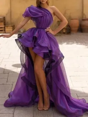 A-Line Evening Dresses High Low Sexy Prom Dresses