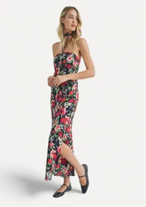 A Night In Tube Midi Dress - Black Multi