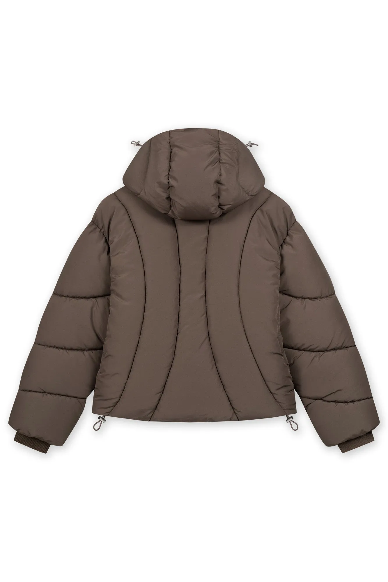 ABSTRACT BROWN PUFFER JACKET