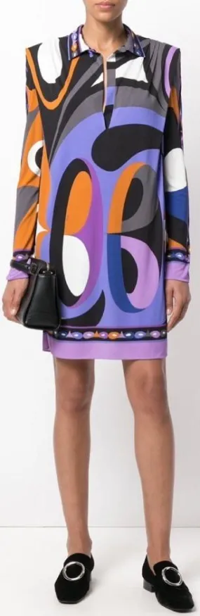 Abstract Print Shirt Dress