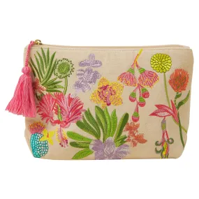 Accessorize London Women's Cream Floral Canvas Washbag