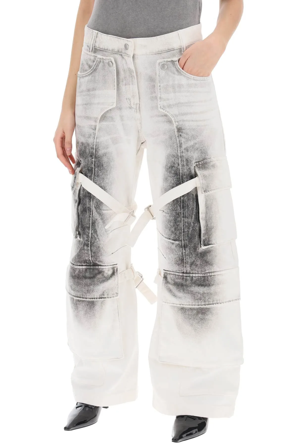 Acne studios cargo jeans with pigmented details