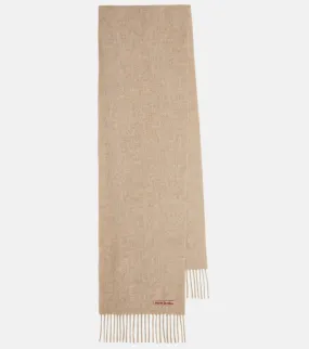 Acne Studios fringed wool scarf, beige