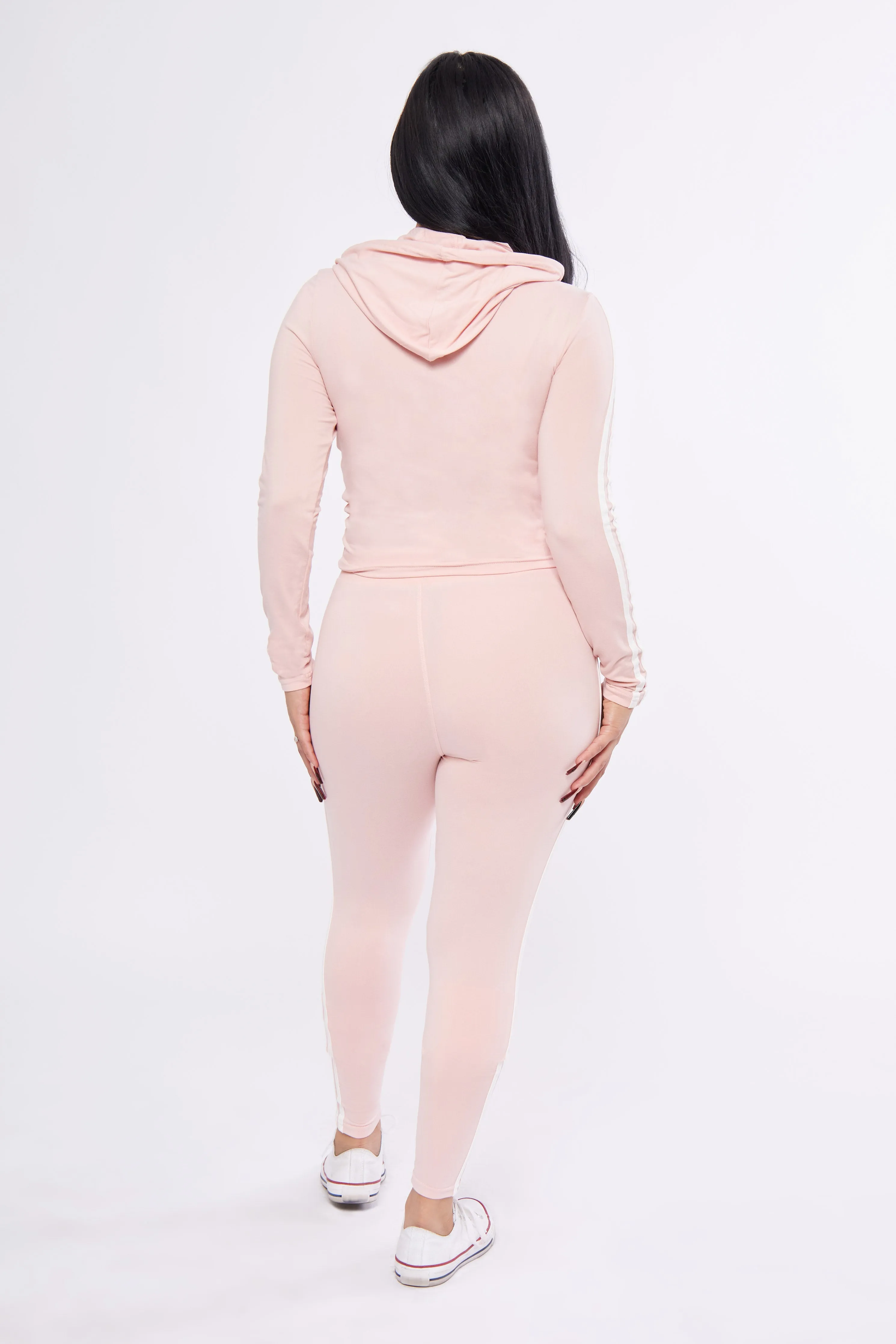 Active Striped Hoodie Matching Set