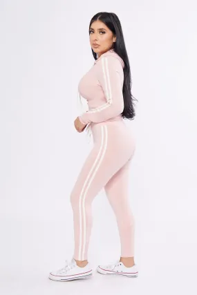 Active Striped Hoodie Matching Set
