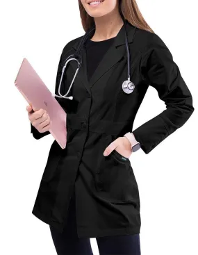 Adar 32 Inches Women's Multi Layered Pockets White Lab Coat