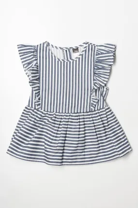 Add a touch of elegance to your wardrobe with the Frilled Navy Peplum Top, perfect for dressing up or down.

Product Information:
- Comfort
-Frilled
-Peplim Top
-100% Cotton